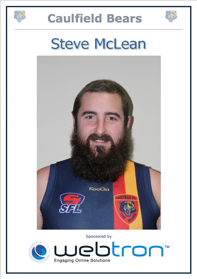 Webtron is a proud sponsor of Steve McClean for the Caulfield Bears Football Club.