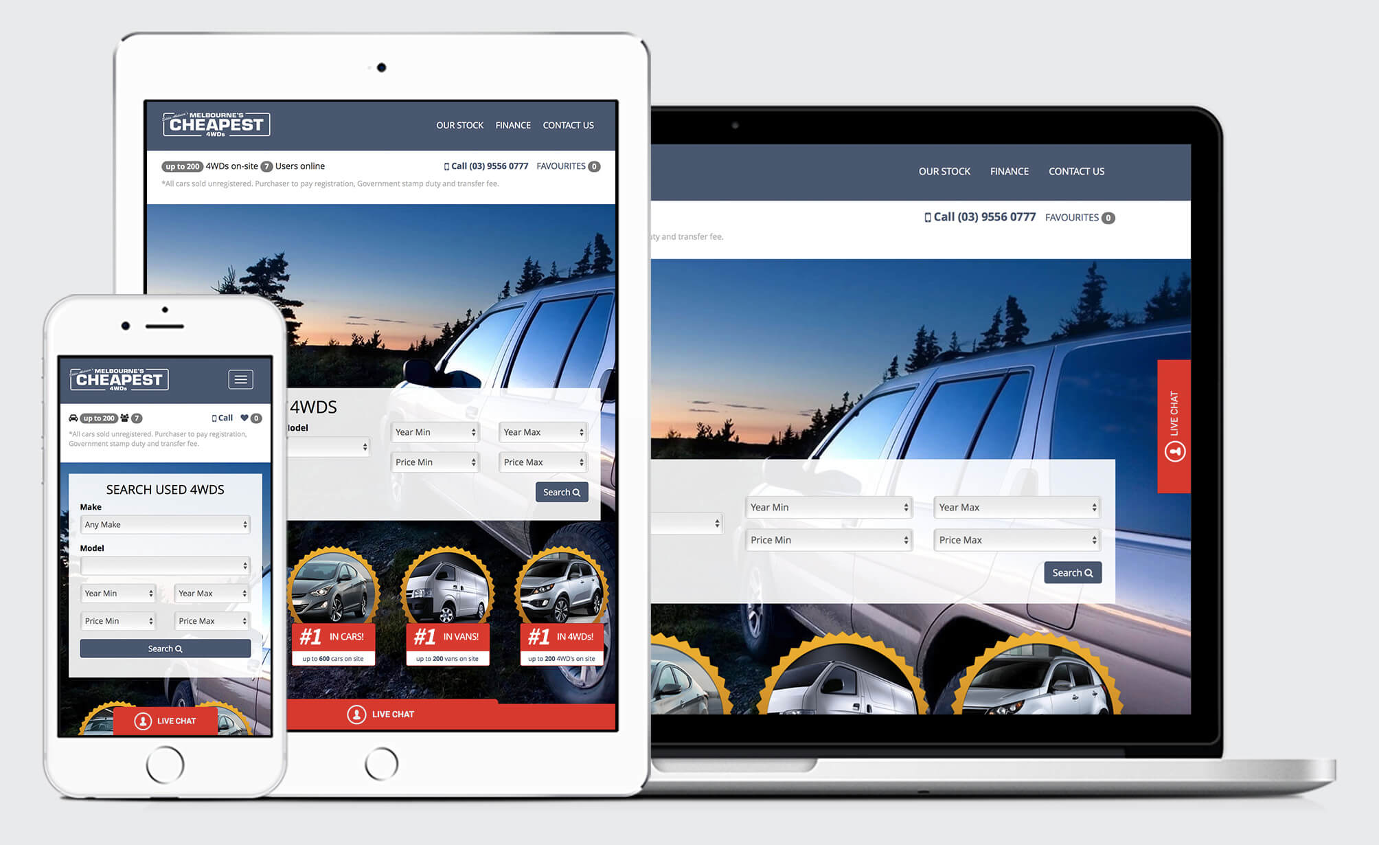 Melbourne's Cheapest 4WDs WordPress responsive website design