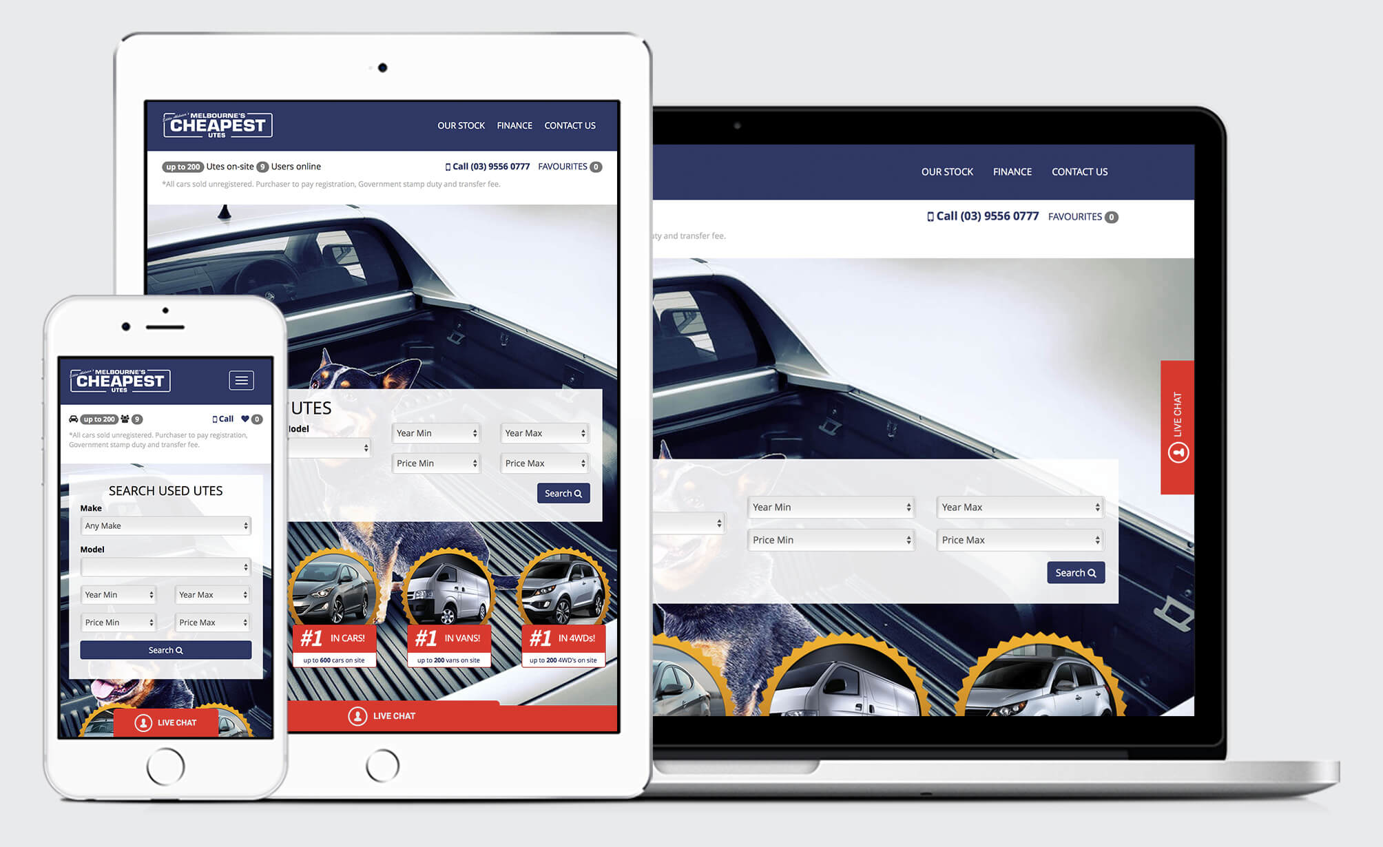 Melbourne's Cheapest Utes WordPress responsive website design