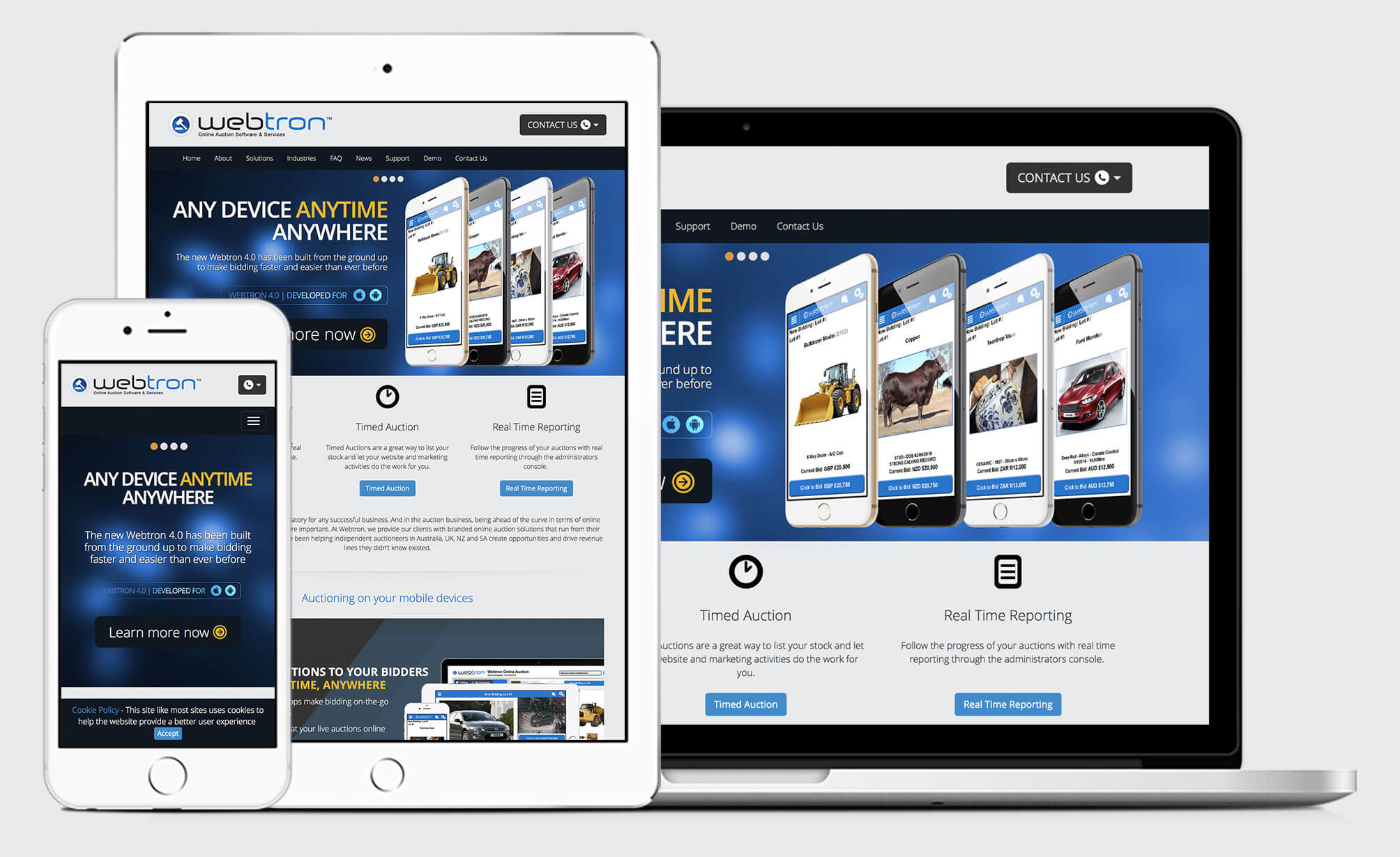 Webtron Online Auction Responsive WordPress Website